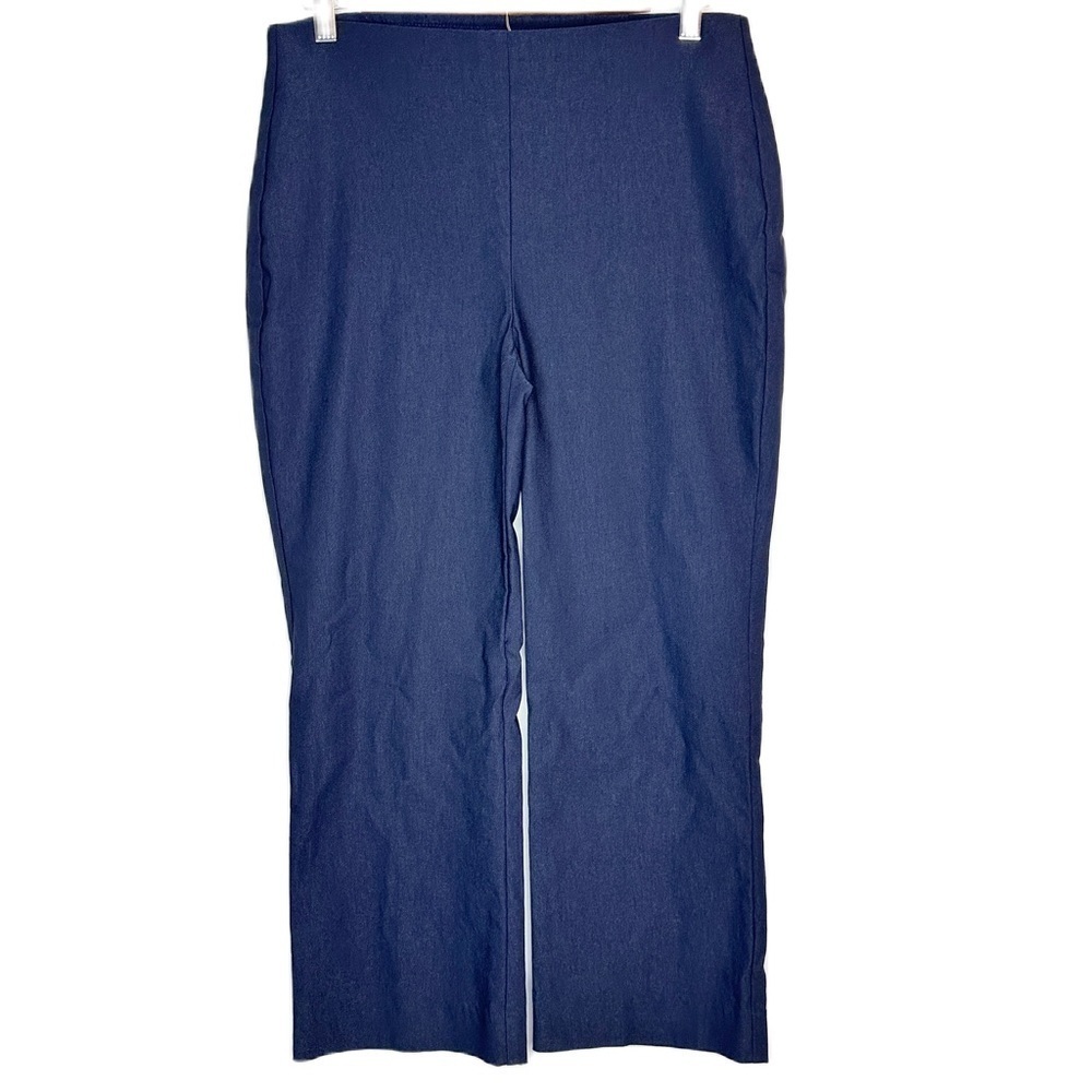 Chicos So Slimming Brigitte Straight-Leg Crop Navy Blue Stretch Pants 0 / US 4